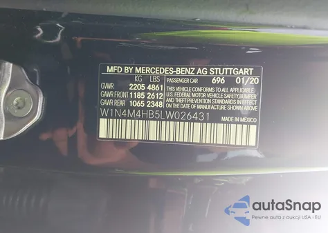 2020 Mercedes-Benz Glb 250 4Matic z USA, uszkodzony, nr VIN W1N4M4HB5LW026431